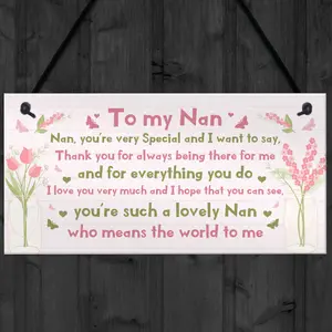 Birthday Gifts For Nan Christmas Gift Hanging Plaque Nan Gift From Grandchildren Nan Plaque