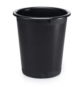 Durable Plastic Recycling Waste Paper Bin - 13 Litre - Black