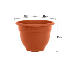 Wham Bell Pot 4x28cm Round Recycled Plastic Planter Terracotta