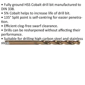 10 Pack 7/32 Inch HSS Cobalt Drill Bits for Long-Lasting Performance