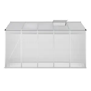 Polycarbonate Greenhouse Aluminium Frame Walk In Garden Green House ,Silver,10x6 ft