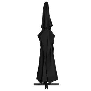 Berkfield Outdoor Parasol with Aluminium Pole 500 cm Black