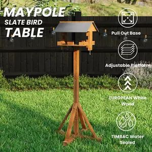 Maypole Bird Table with Slate-Effect Roof