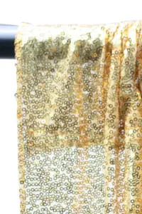 Neel Blue Shiny Fabric Sequin Backdrop Glitter Curtain, Gold - 4ft x 9ft