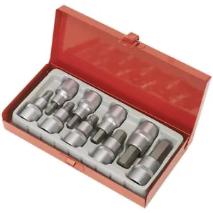 9 Piece Ball-End Hex Socket Bit Set - Durable 1/2 Inch Drive for All Your Needs