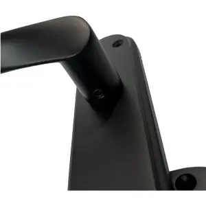 Genova Door Handles Matt Black Twist Lever Latch Marina Backplate