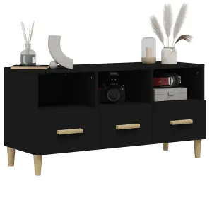 Berkfield TV Cabinet Black 102x36x50 cm Engineered Wood