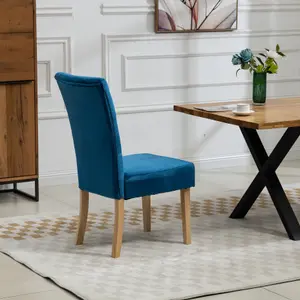 Pienza Velvet Dining Chairs - Set of 2 - Blue