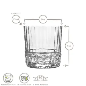 Bormioli Rocco - America '20s Whisky Glasses - 370ml - Clear - Pack of 6