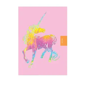 Deckled Edge Mythical Unicorn Notebook Pink/Purple/Yellow (A6)