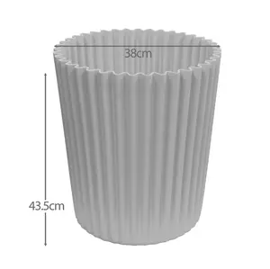 simpa 2PC XL Grey Wave Plastic Planters.