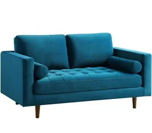 Henrietta 2-Seater Sofa, Teal Velvet - Daals - Sofas