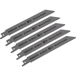 5 Pack Bi-Metal Reciprocating Saw Blades - 150mm, 10 TPI for Efficient Cutting