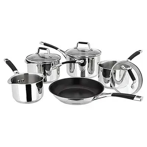 Stellar Induction S5C1D Set of 5 Stainless Steel Draining Saucepans Pans