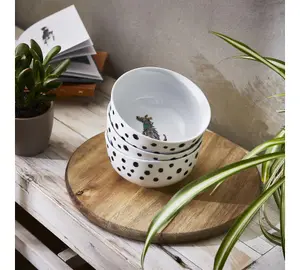 Dog Days Animal Print Porcelain Bowl