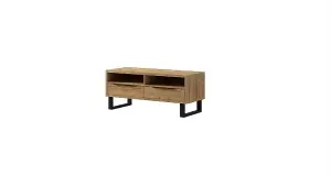 Halle 41 TV Cabinet W1240mm H500mm D500mm in Oak Wotan, Compact Design with Storage & Cable Management