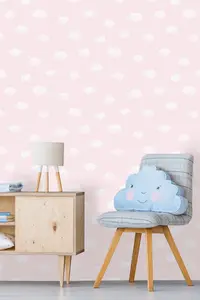 Holden Decor Cloudy Sky Pink Children's Smooth Wallpaper