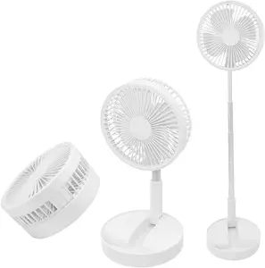 Table Desk Fan - Adjustable Pedestal Fan - Folding & Portable With 7200mah Rechargeable Battery - Telescopic Multifunctional Fan