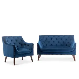 Velvet Blue Franca Accent Chair