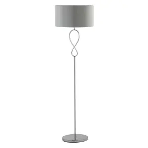 GoodHome Carnavon Light grey Chrome effect Floor light