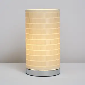 Inlight Hektor Woven Cylinder Polished Ivory Table lamp