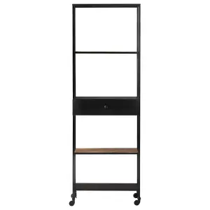 Berkfield Book Cabinet 60x35x180 cm Rough Mango Wood & Iron