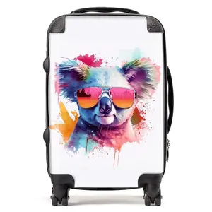 Colourful Splashart Koala In Glasses Suitcase - Cabin