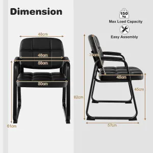 Costway 2 Pcs Waiting Room Chairs Meeting Room Chairs Reception Guest Chairs