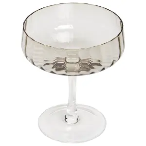 Set of 4 Champagne Saucers QUARTZ Grey