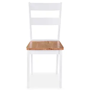 Berkfield Dining Chairs 6 pcs White Solid Rubber Wood