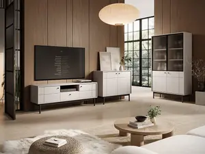 Luxurious Japandi TV Cabinet H570mm W1530mm D390mm in Cashmere - Refined Media Sanctuary