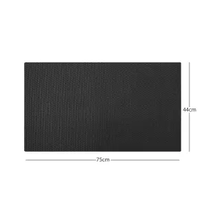 Nicoman - Heavy Duty Rubber Door Mat Eexagon Pattern  - 75 x 44cm - Black