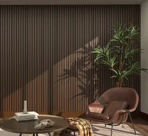 Acoustic Contemporary wall panel KIT MDF WALNUT 2440mm x600mm