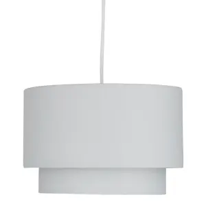 First Choice Lighting Light Grey 2 Tier Ceiling Light Shade