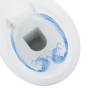 Berkfield High Rimless Toilet Soft Close 7 cm Higher Ceramic White