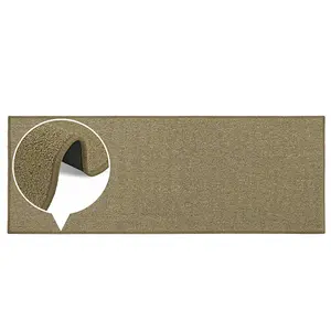 JVL Eden Machine Washable Latex Backed Runner Doormat 57x150cm, Latte