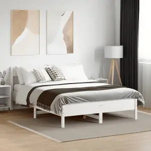 Berkfield Bed Frame without Mattress White 120x200 cm Solid Wood Pine