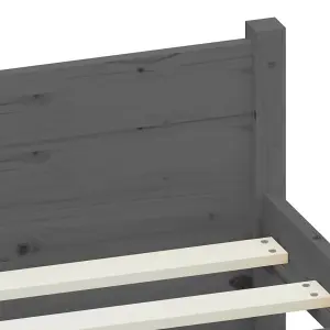 Berkfield Bed Frame Grey Solid Wood 75x190 cm Small Single