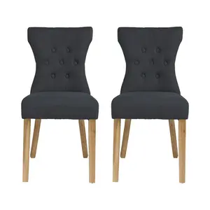 Wimbledon Upholstered Dining Chair (Set of 2) Grey