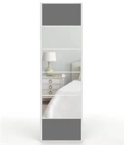 Shush Doors Mirrored Dark Grey Satin Sliding Wardrobe Door 650mm x 2400mm