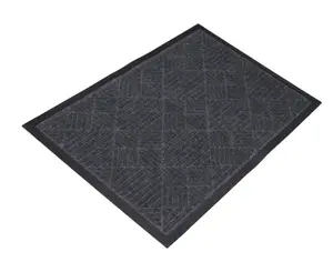 Flooring Grey Geo diamond Door mat, 90cm x 60cm