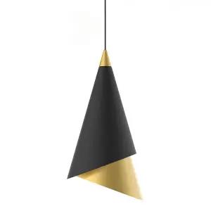 Luminosa Modern LED Hanging Pendant Black, Gold, Warm White 3000K 469lm