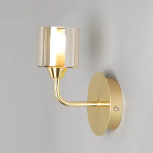 Litecraft Sylvia 1 Light Bathroom Wall Light - Satin Brass