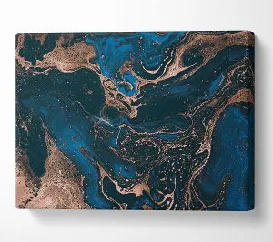 Ocean Oils And Bronze Canvas Print Wall Art - Medium 20 x 32 Inches