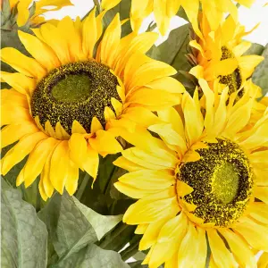 Artificial Sunflower Stems - 12 Pack Bundle, 3 Flower Heads Per Stem