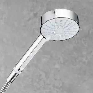 Mira Beat Chrome effect 4-spray pattern Shower head, 233mm