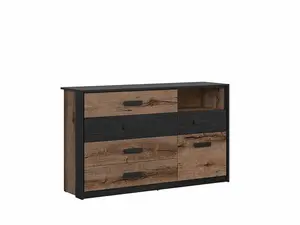 Chest of Drawers Sideboard Dresser Dark Oak Black Storage Cabinet Large Luxury Bedroom Unit Kassel