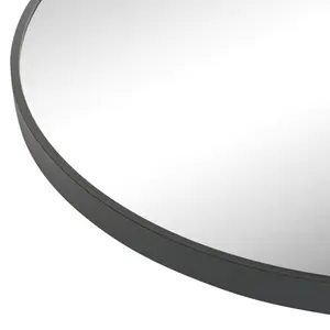 Round Metal Accent Wall Mirror Black / 80cm H x 80cm W