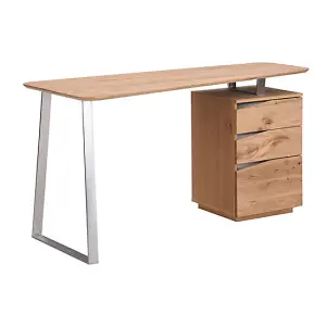 Camelia Wooden Computer Desk With 3 Drawers In Knotty Oak