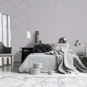 Superfresco Milan Cork Illusion Textured Silver Metallic Wallpaper